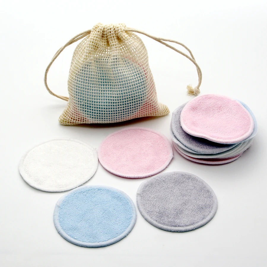 Set of 12 reusable bamboo makeup remover pads