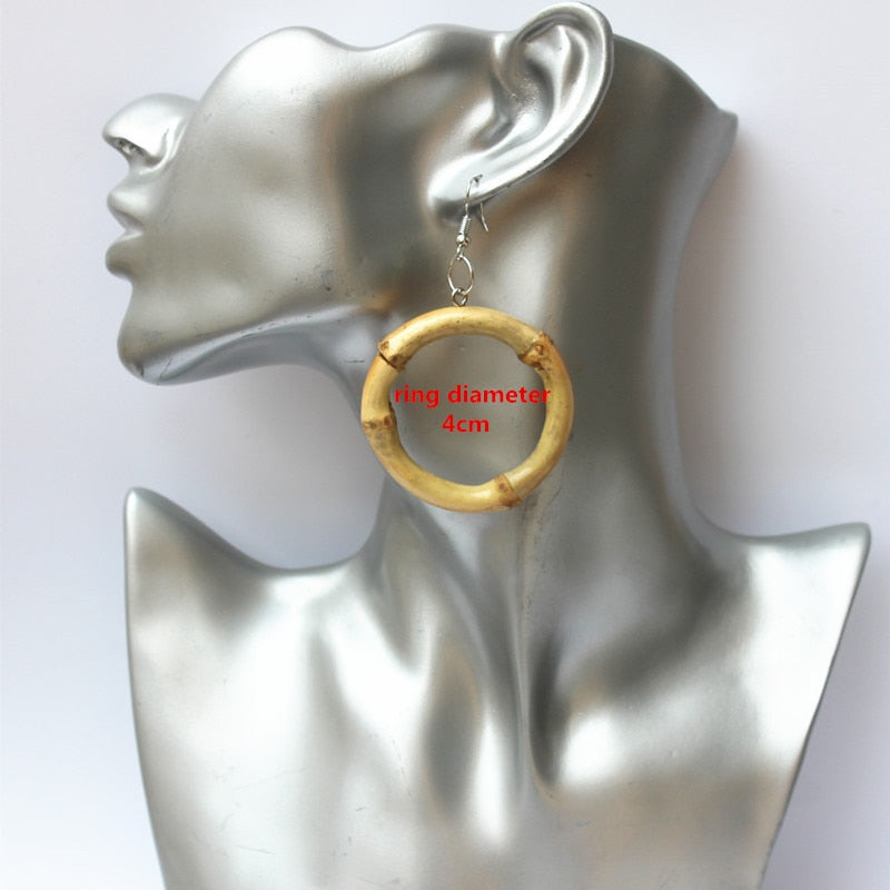 Boucles d'Oreilles en Joncs de Bambou