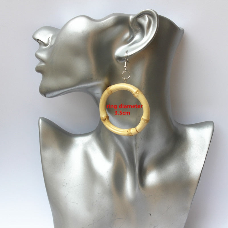 Boucles d'Oreilles en Joncs de Bambou