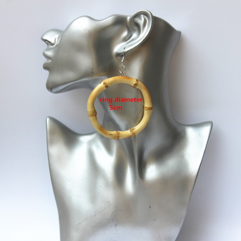 Boucles d'Oreilles en Joncs de Bambou