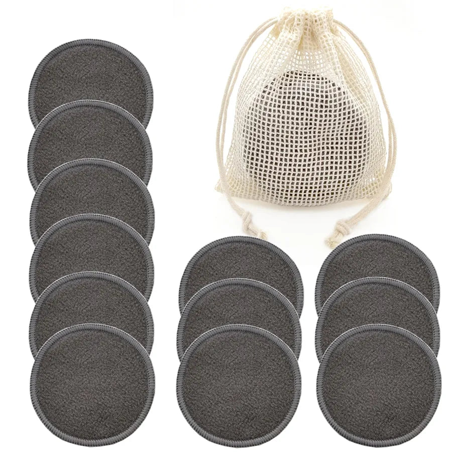 Set of 12 reusable bamboo makeup remover pads
