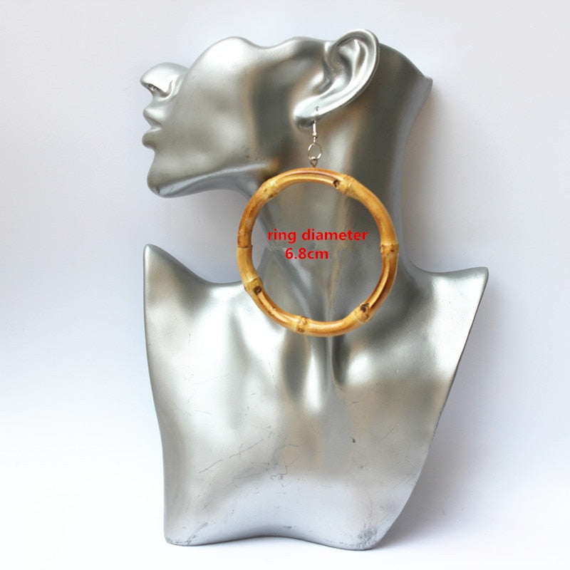 Boucles d'Oreilles en Joncs de Bambou