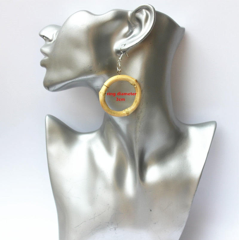 Boucles d'Oreilles en Joncs de Bambou