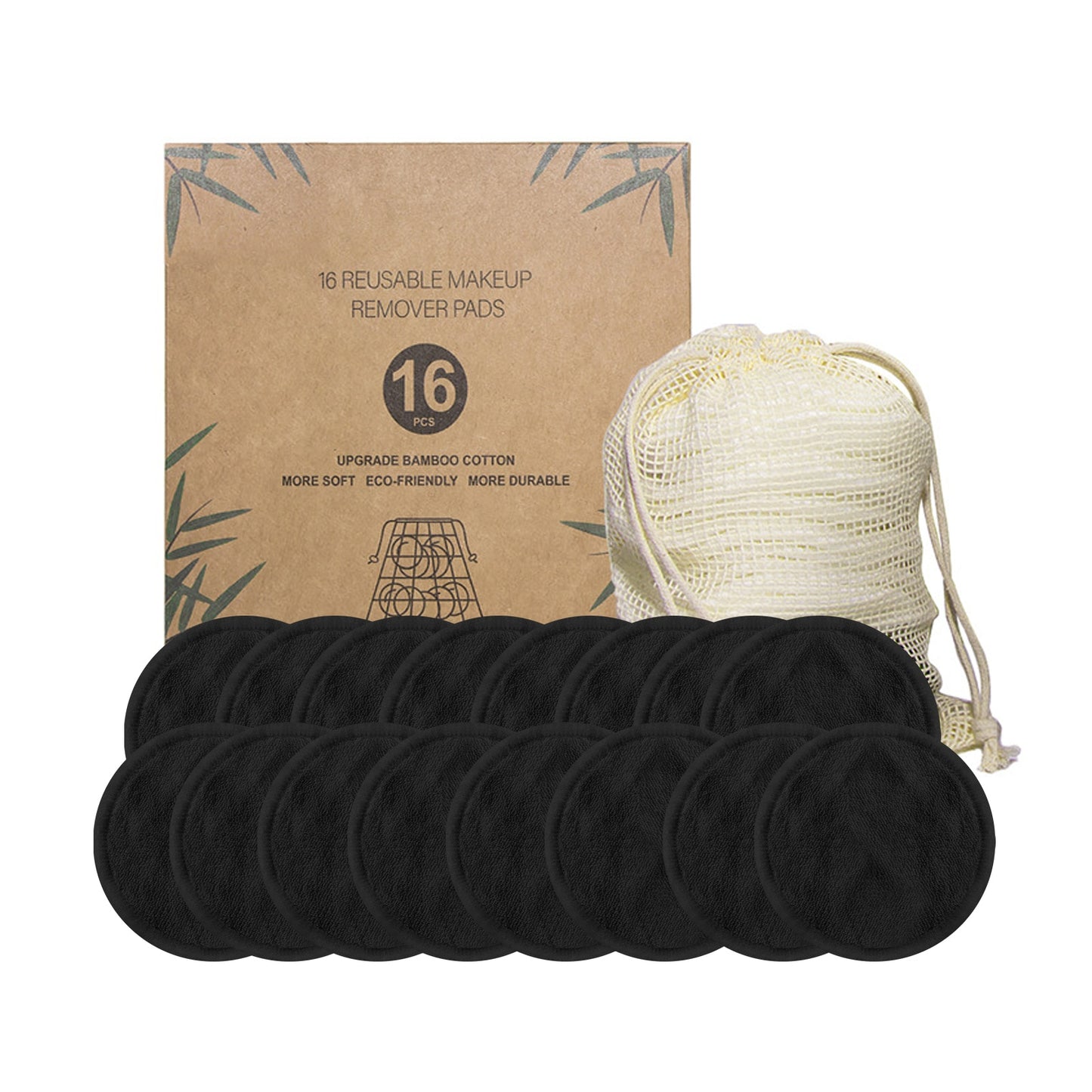 Tampons démaquillants en charbon de bambou