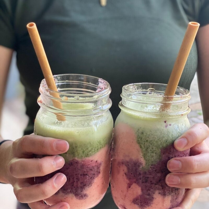 Lot de 10 pailles en bambou réutilisables