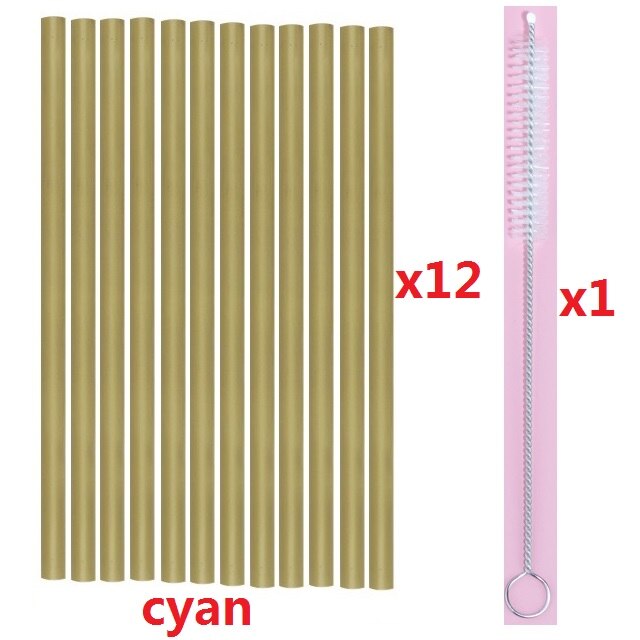 Ensemble 12 Pailles Bambou Premium 8" - Bio, Réutilisables