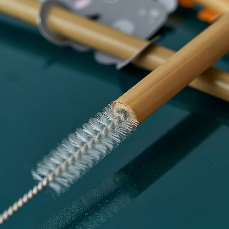 Ensemble 12 Pailles Bambou Premium 8" - Bio, Réutilisables