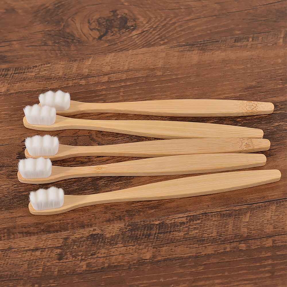 5 Brosses à Dents Ultra Douces en Bambou