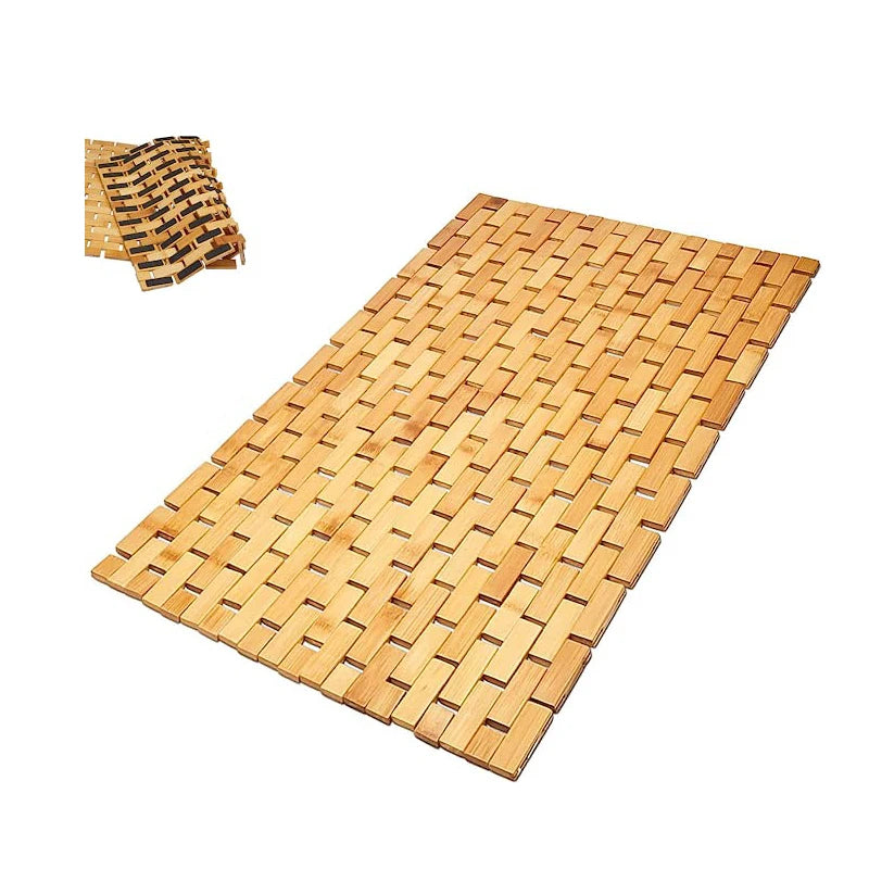 Tapis de bain en bambou antidérapant