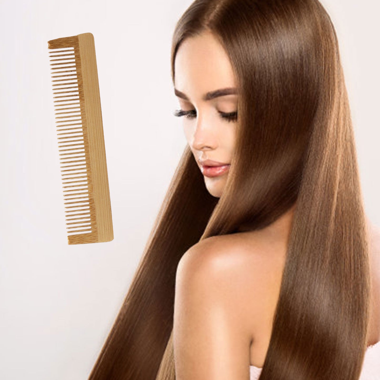 Peigne à cheveux en bambou naturel