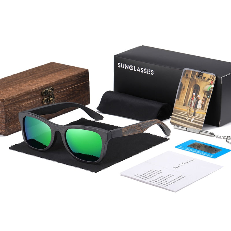 Lunettes solaires en bambou noir