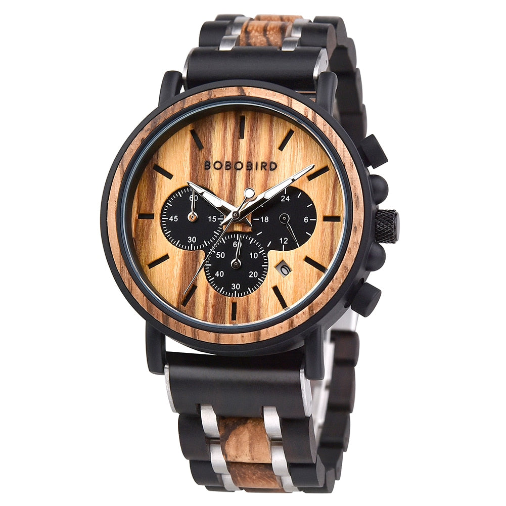 Montre Chronographe Homme en bambou