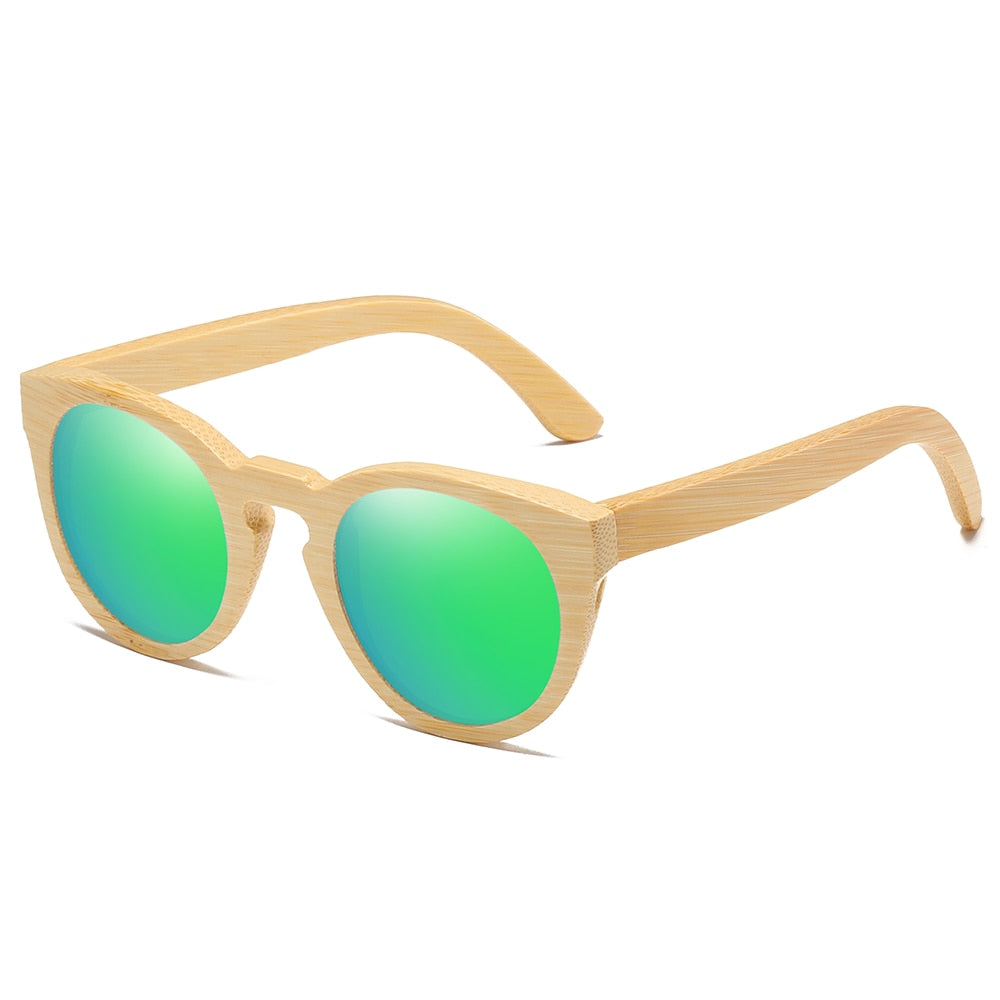 Round natural bamboo sunglasses (women)
