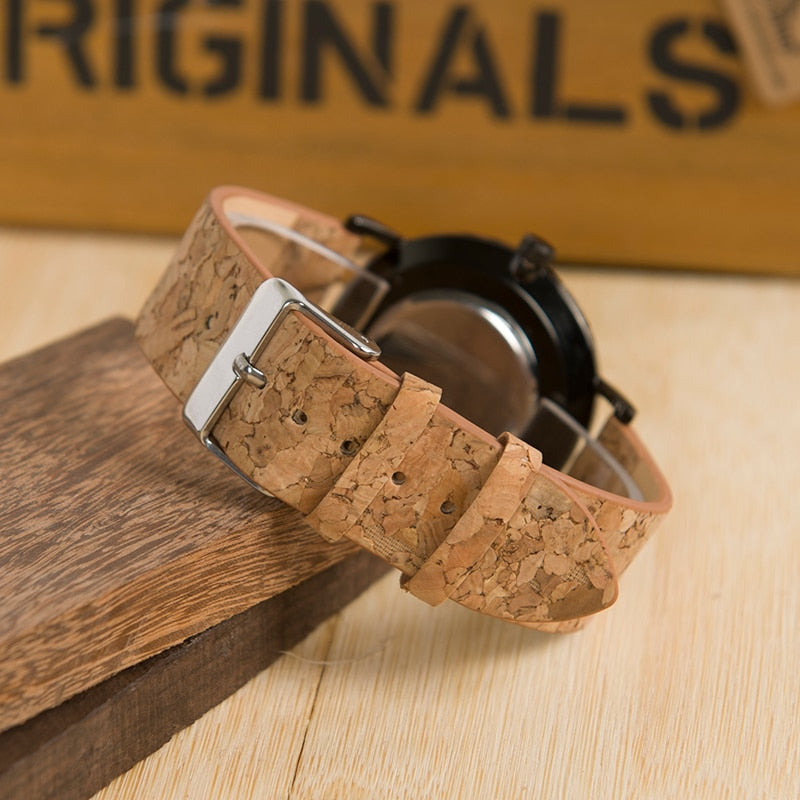 Montre écologique en bambou et liège