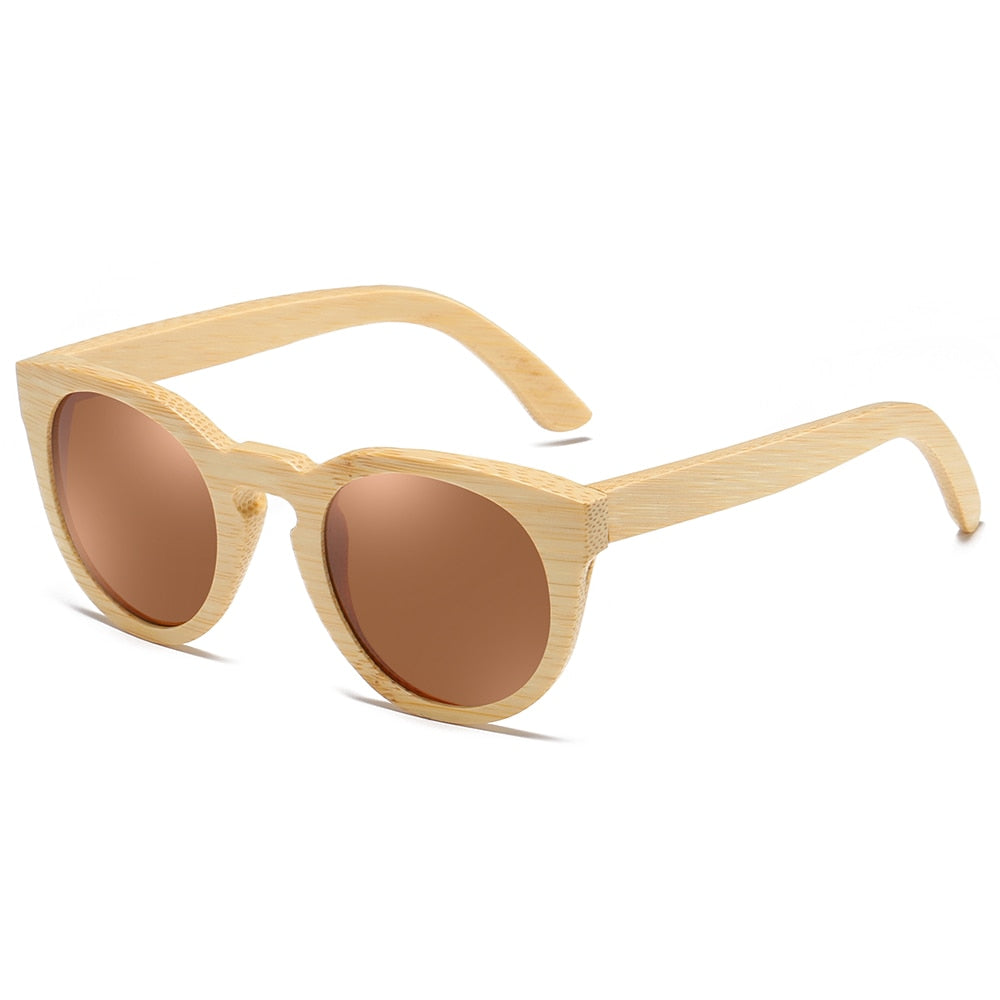 Lunettes de soleil ronde en bambou naturel (femme)