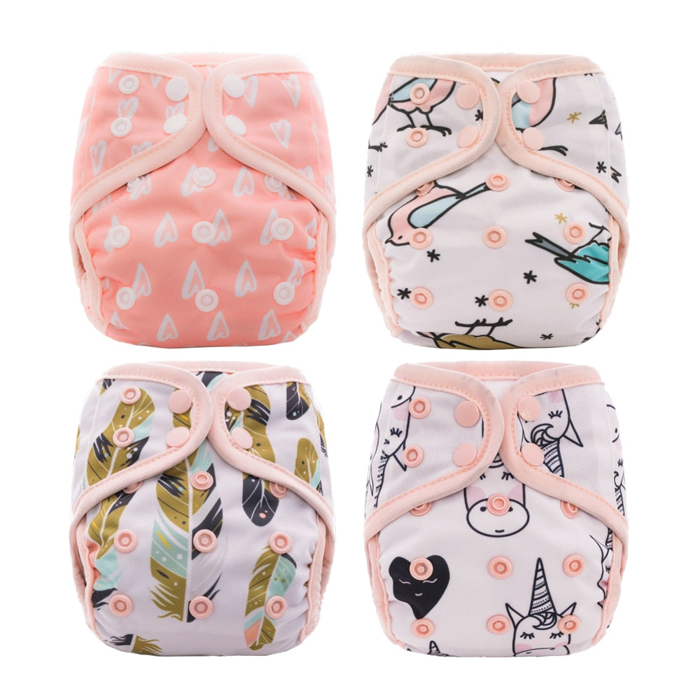 Couches lavables pour bébé "Happy Flute" - par 4