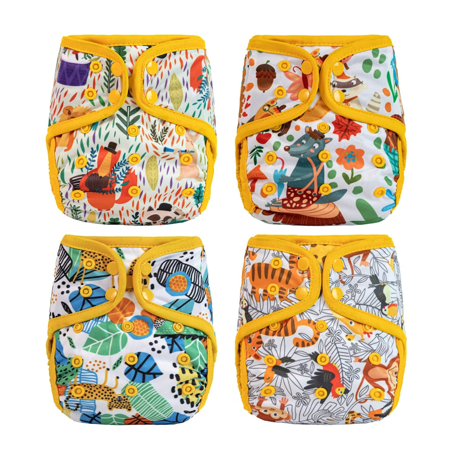 Couches lavables pour bébé "Happy Flute" - par 4