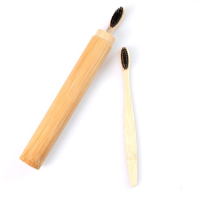 Bamboo toothbrush case and holder