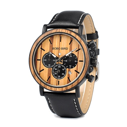 Montre Chronographe Homme en bambou