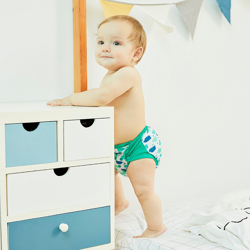 Couches lavables pour bébé "Happy Flute" - par 4
