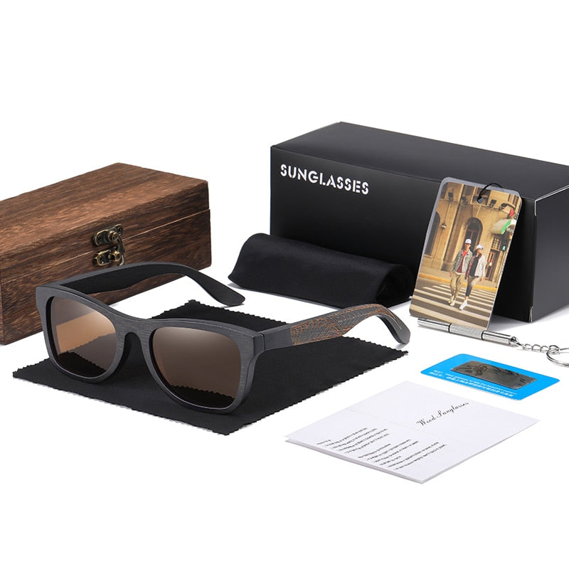 Lunettes solaires en bambou noir