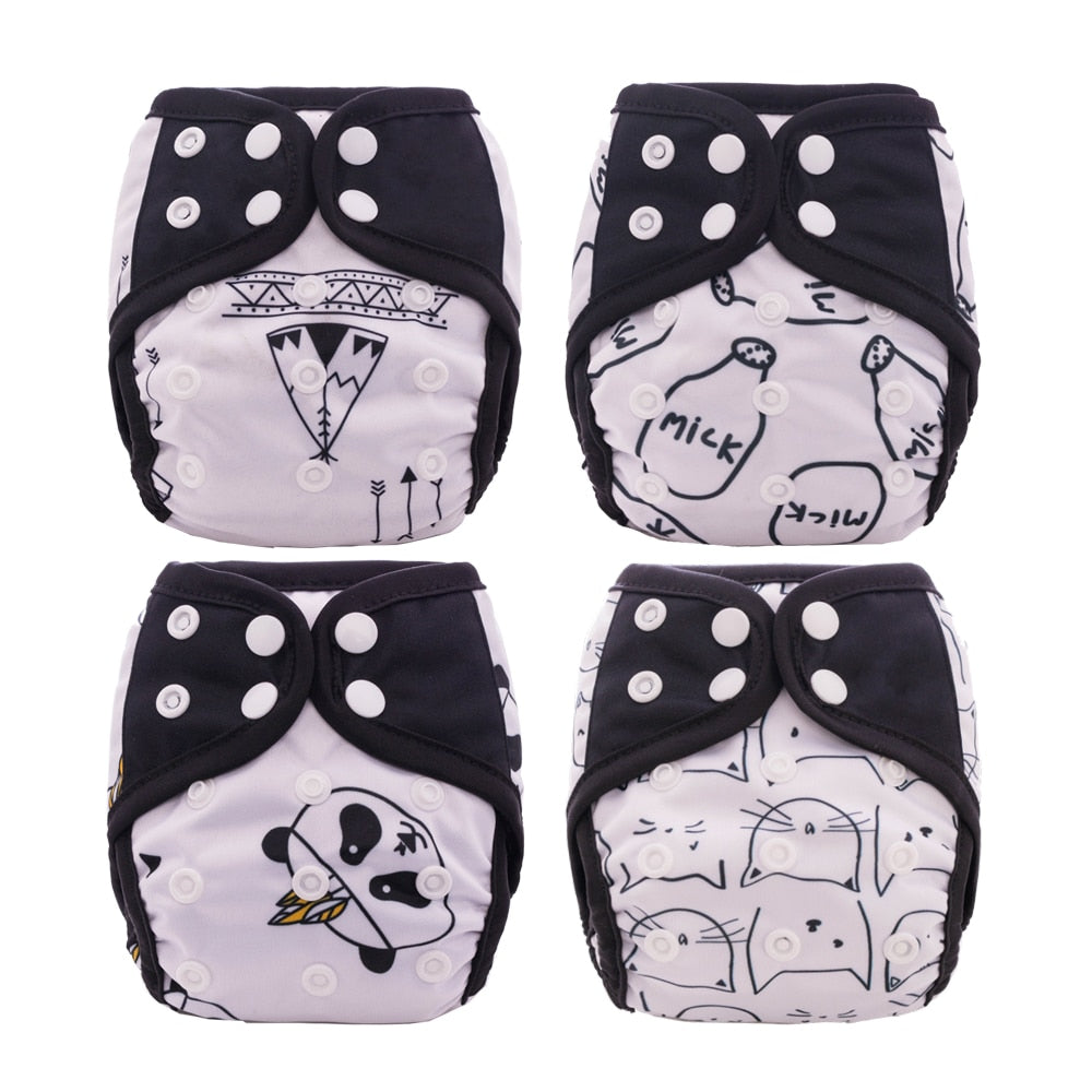 Couches lavables pour bébé "Happy Flute" - par 4