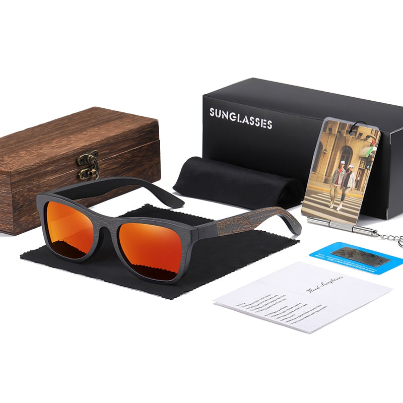 Lunettes solaires en bambou noir