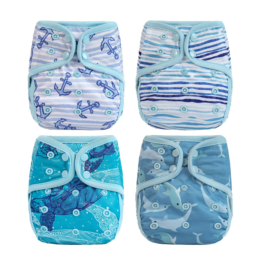 Couches lavables pour bébé "Happy Flute" - par 4