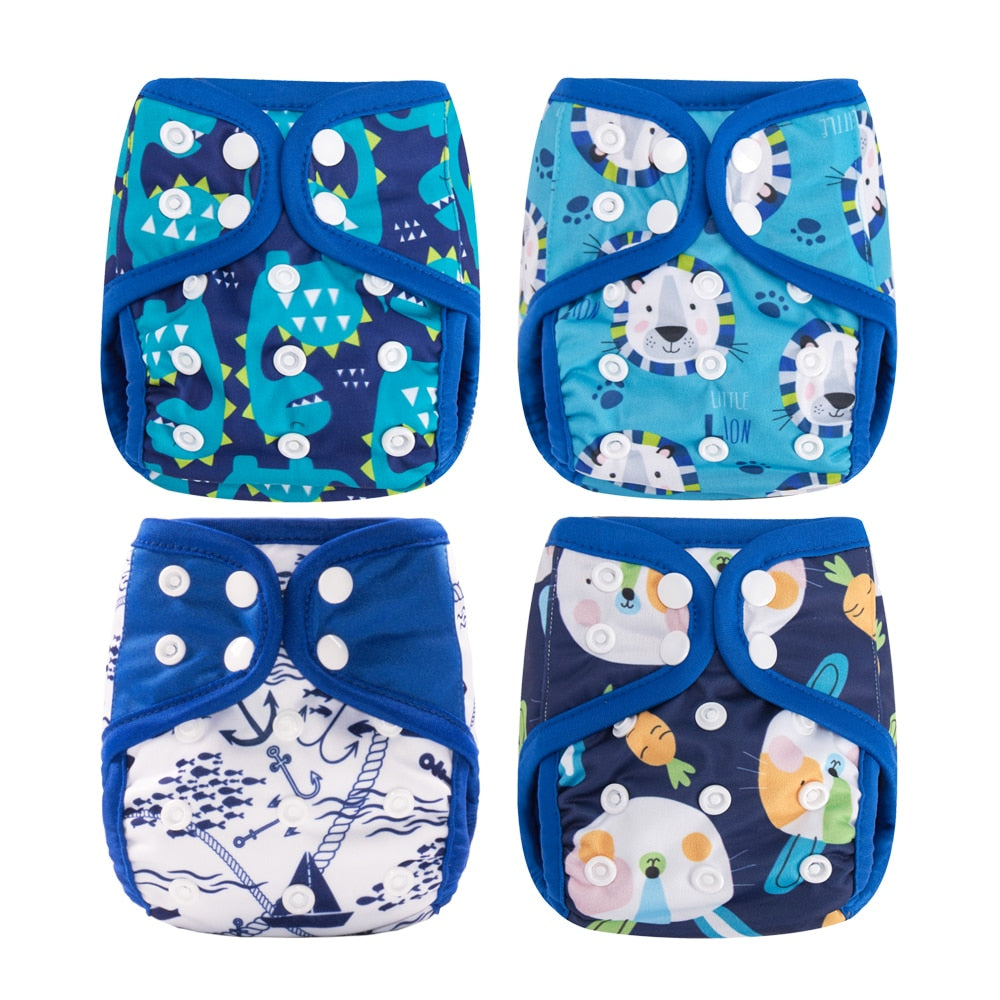 Couches lavables pour bébé "Happy Flute" - par 4