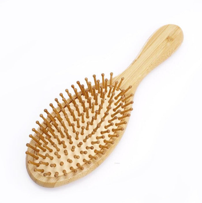Brosse à cheveux en bambou avec coussin d'air