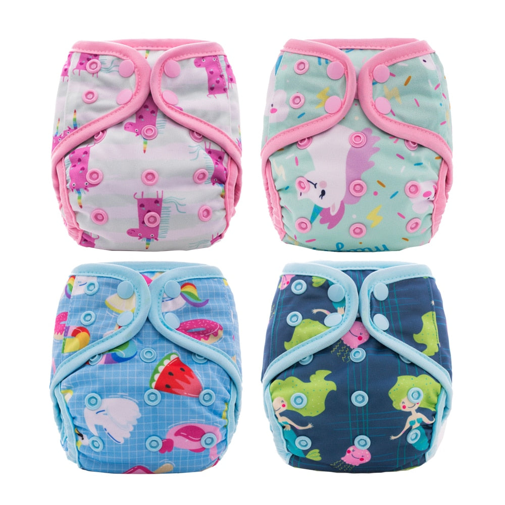 Couches lavables pour bébé "Happy Flute" - par 4