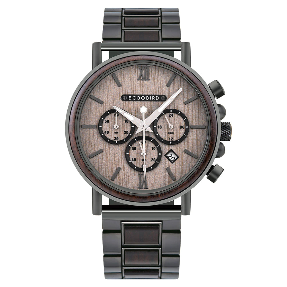 Montre Chronographe Homme en bambou