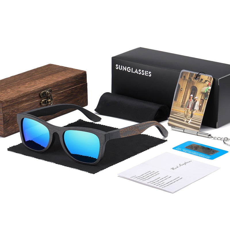 Lunettes solaires en bambou noir