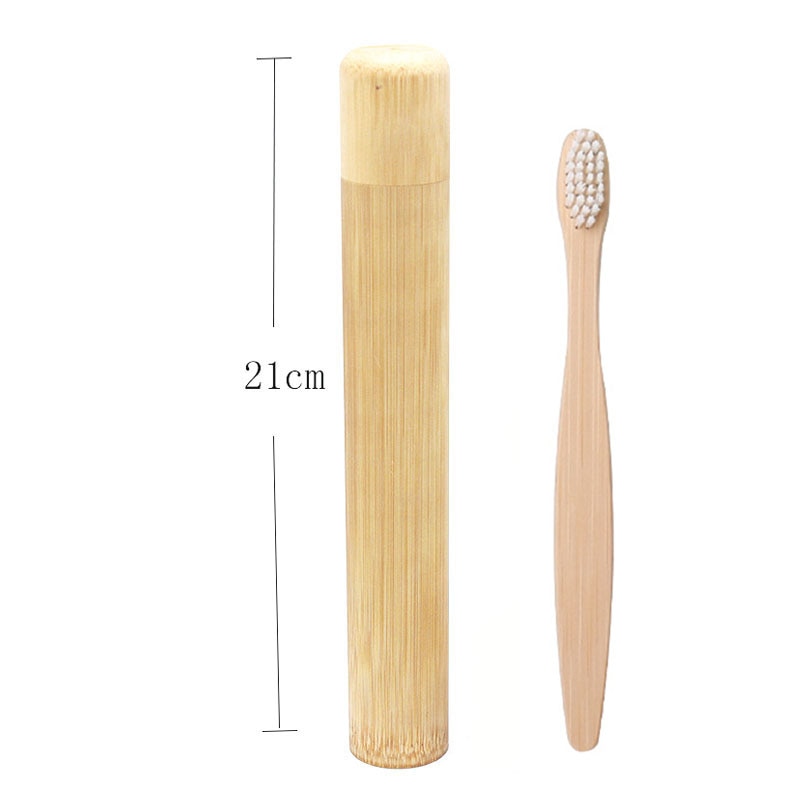Bamboo toothbrush case and holder