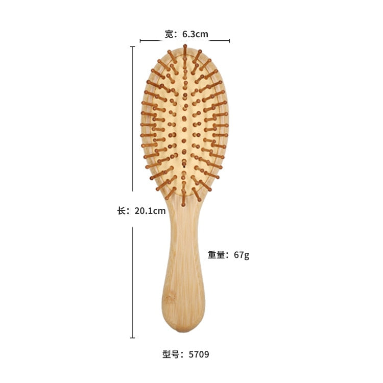 Brosse à cheveux pour femmes avec effet massant en bambou