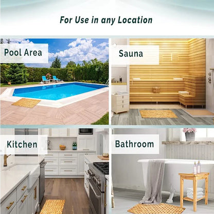 Tapis de bain en bambou antidérapant