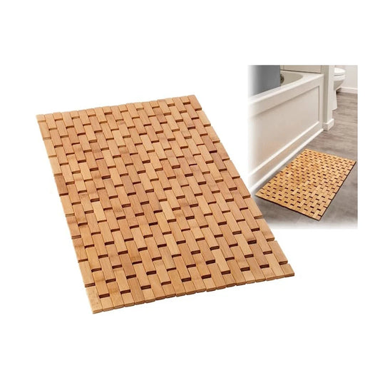 Tapis de bain en bambou antidérapant