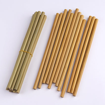 Ensemble 12 Pailles Bambou Premium 8" - Bio, Réutilisables