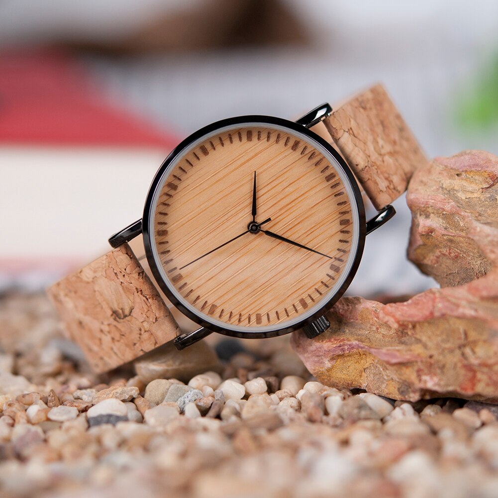 Montre écologique en bambou et liège