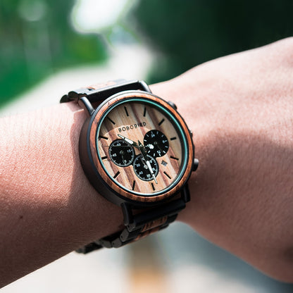 Montre Chronographe Homme en bambou