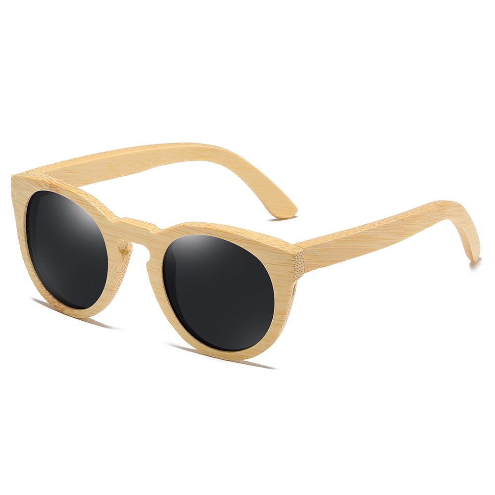 Round natural bamboo sunglasses (women)