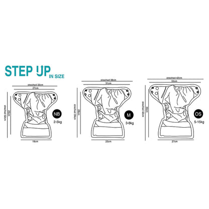 Couches lavables pour bébé "Happy Flute" - par 4