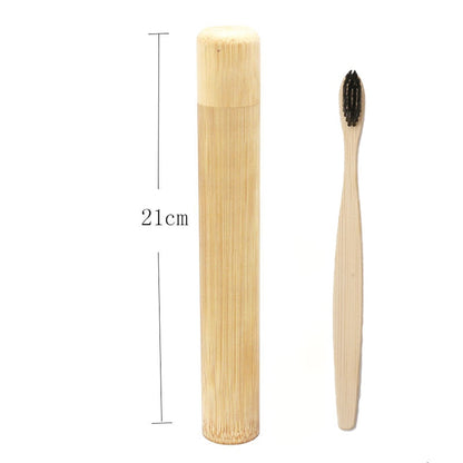 Bamboo toothbrush case and holder