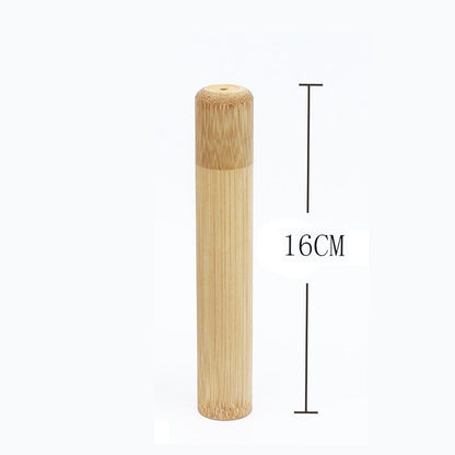 Bamboo toothbrush case and holder