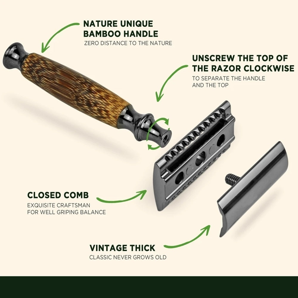 Rasoir avec manche en bambou Eco Friendly