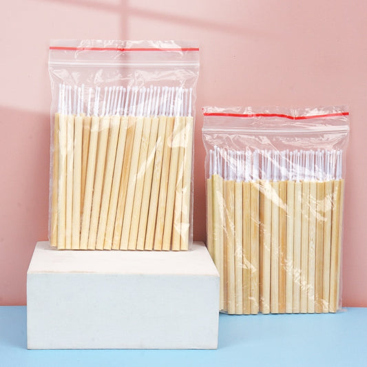 50 micro-brosses en bambou pour maquillage