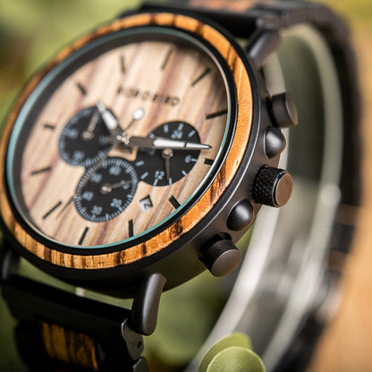 Montre Chronographe Homme en bambou