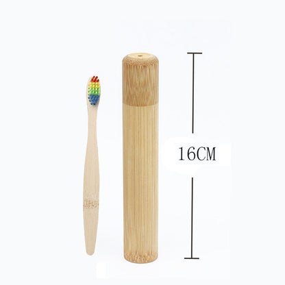 Bamboo toothbrush case and holder