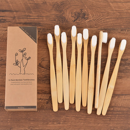 10 bamboo toothbrushes - ultra fine fibers