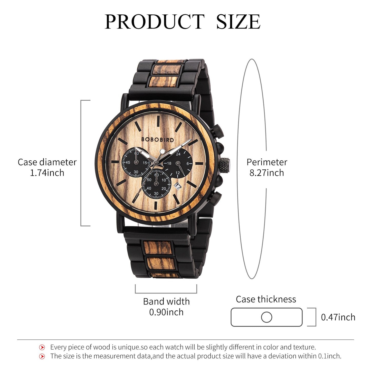 Montre Chronographe Homme en bambou